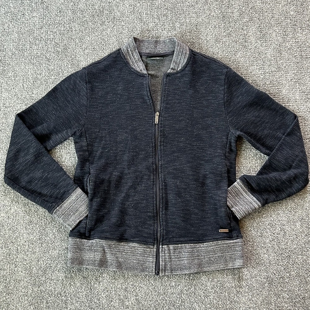 Rodd & Gunn Jacket Men's Small Navy Italian Yarn Bomber Sweater Wool Blend
